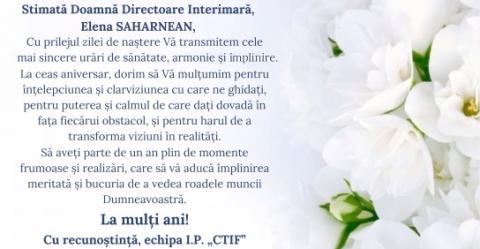 Mulți ani fericiți, stimată doamnă Directoare interimară!